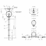 Узел двухсторонней анкеровки и спуск 411307-ТМП-222 с запасом кабеля и установкой соединительной муфты ВОК в защитной трубе на железобетонной опоре КС