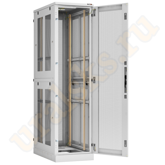 TFA-476010-PEPE-GY Напольный шкаф 19", 47U, перфорированные двухуровневые стенки и перфорированные двери, Ш600хВ2280хГ1000мм, в разобранном виде, серый