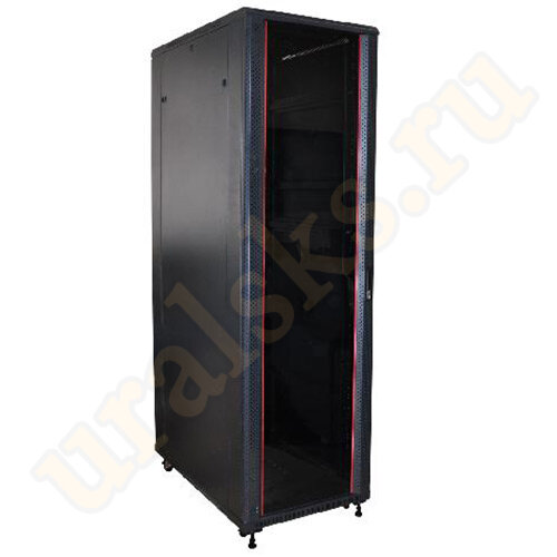 Шкаф 19" напольный 42U чёрный серверный (WT-2041C-42U-WO-800x1000-B) C4280100BWT