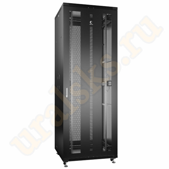 Cabeus ND-05C-47U80/100-BK Шкаф монтажный телекоммуникационный 19" напольный для распределительного и серверного оборудования 47U 800x1000x2277mm (ШхГхВ) передняя и задняя перфорированные двери, ручка с замком, цвет черный (RAL 9004)