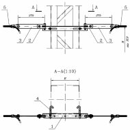 Узел двухсторонней анкеровки 411307-ТМП-223 ВОК на металлических опорах гибких поперечин