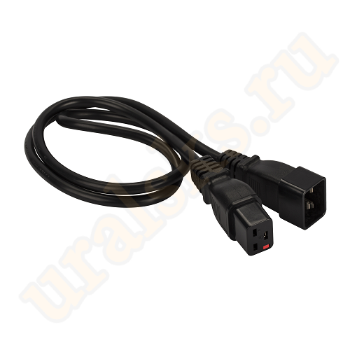 LAN-PP19L/20-3.0-BK Шнур питания с блокировкой C19-C20, 3х1.5, 220В, 16А, черный, 3 метра