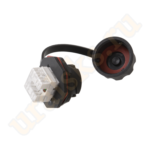 NMC-KJUE2-IS-BK Индустриальный модуль-вставка NIKOMAX, Кат.6 (Класс E), 250МГц, RJ45/8P8C, 110/KRONE, T568A/B, неэкранированный, IP67, с защитной крышкой, черный 