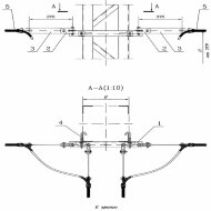 Узел двухсторонней анкеровки 411307-ТМП-224 ВОК на металлических опорах гибких поперечин с ответвлением