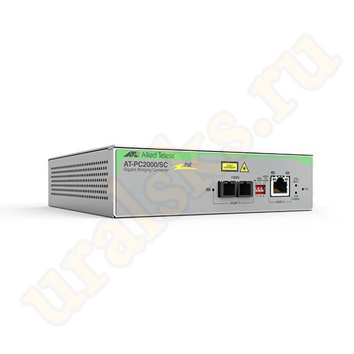 AT-PC200/SC-60 Медиаконвертер Two-port Fast Ethernet Power over Ethernet switch, 100TX POE+ to 100FX(SC) Media Converter, Multi-Region AC adapter (US/JP, UK, AU, EU)