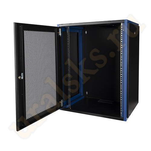 DR-620311 Настенный шкаф 19", 15U 600х450, дверь перфорация, черный