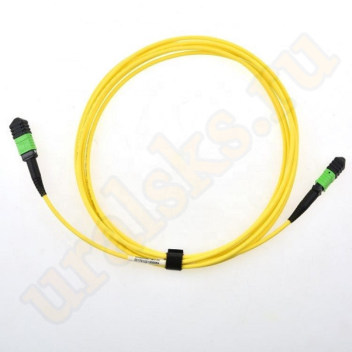 LAN-12M-12M/OS2B-30 Сборка кабельная MPO-MPO, 12 волокон OS2, тип B (Key Up-Key Up), низкие потери, LSZH, 30 м, желтая