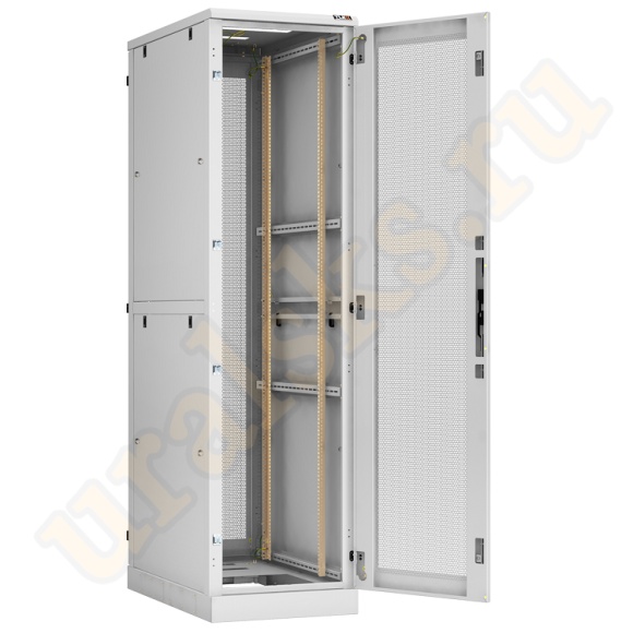 TFA-476010-PHWH-GY Напольный шкаф 19", 47U, перфорированные двери, двойные цельнометаллические стенки, задняя двухстворчатая перфорированная дверь Ш600хВ2280хГ1000мм, в разобранном виде, серый