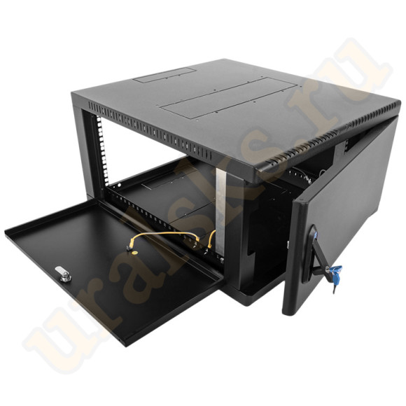 ШРН-6.350.1-9005 Шкаф телекоммуникационный настенный сварной 6U (600x360) съёмные стенки, дверь металл, чёрный