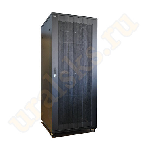 Шкаф 19" напольный 42U чёрный, перф. дверь серверный (WT-2041D-42U-WO-600x1000-B) D4260100BWT