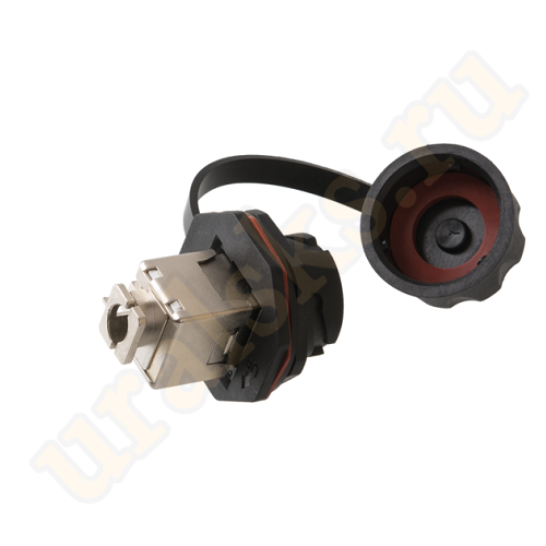 NMC-KJSE2-IS-BK Индустриальный модуль-вставка NIKOMAX, Кат.6 (Класс E), 250МГц, RJ45/8P8C, 110/KRONE, T568A/B, экранированный, IP67, с защитной крышкой, черный