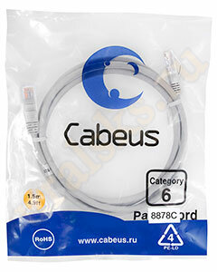 Cabeus PC-UTP-RJ45-Cat.6-1.5m-LSZH Патч-корд UTP, категория 6, 1.5 м, LSZH, неэкранированный, серый