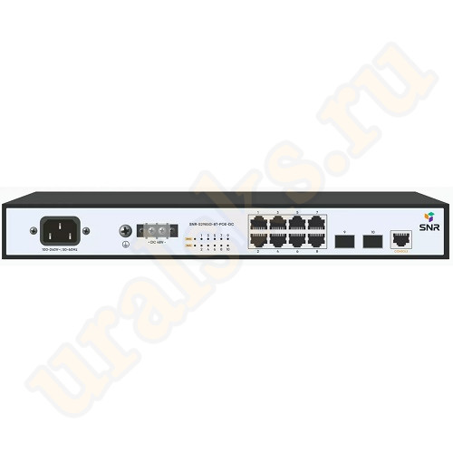 SNR-S2985G-8T-POE-DC Управляемый POE коммутатор 8 портов 10/100/1000Base-T, 2 порта SFP, RPS DC 48 V