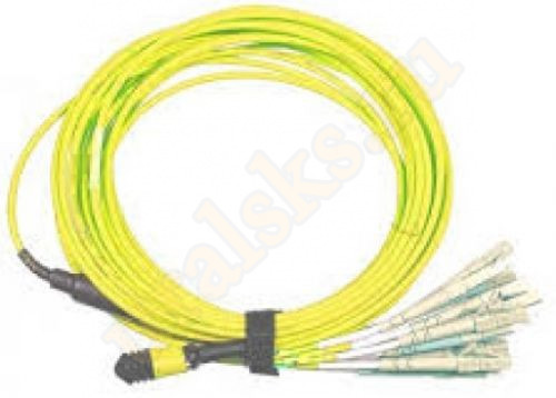 LAN-12M-12LC/OS2-1.0 Сборка кабельная MPO-12LC, 12 волокон OS2, низкие потери, LSZH, 1 м, желтая