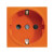 NM-EL45x45/T-OR Лицевая панель электрической розетки Mosaic 45x45, нем. ст., 2K+3, со шторками, оранжевая