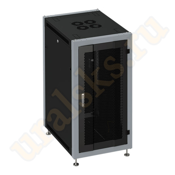 SL 6633.932 Шкаф 19" напольный 33U 600x600x1600mm, передняя дверь перфорированная, цвет чёрный