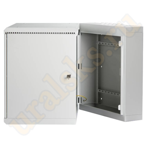 TWM-126060-M-GY Настенный двухсекционный шкаф 19", 12U, металлическая дверь, промышленный, степень защиты IP55, Ш600хВ638хГ600мм, серый