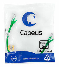 Cabeus PC-UTP-RJ45-Cat.5e-0.3m-GN-LSZH Патч-корд UTP, категория 5e, 0.3 м, LSZH, неэкранированный, зеленый Cabeus PC-UTP-RJ45-Cat.5e-0.3m-GN-LSZH Патч-корд UTP, категория 5e, 0.3 м, LSZH, неэкранированный, зеленый