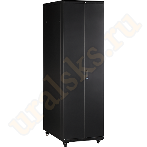 TWT-CBB-18U-6x10-P1 Шкаф 19" Business, 18U 600x1000, черный, передняя дв. перфорир., задняя дв. распашная перфорир.