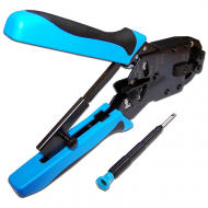 Обжимной инструмент 4P, 6P, 8P, с храповым механизмом (RJ-11, RJ-12 и RJ-45) Обжимной инструмент 4P, 6P, 8P, с храповым механизмом (RJ-11, RJ-12 и RJ-45)