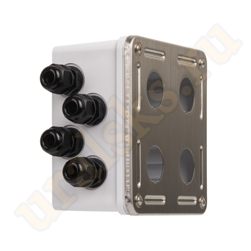 NMC-MB4P-IS-MT Индустриальный корпус настенной розетки NIKOMAX, 4 порта, под индустриальные модули-вставки, IP67, с герметичными вводами, металлик 1