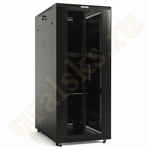 Шкаф TTB-2268-DD-RAL9004 напольный 19", 22U, 1166x600х800 мм, передняя и задняя распашные перфорированные двери (75%) Hyperline