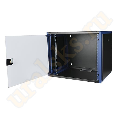 DR-600121 Настенный шкаф 19", 9U 600х600, дверь стекло, чёрный