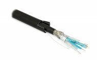 Hyperline RS-S/SF2-A-PE Кабель интерфейса RS-485/422, 2x2x22 AWG (0.76 мм/7х0.254 мм), многопроволочные жилы (patch), SF/FTP,120 Ом, бронированный алюминиевой лентой (MBAT), двойная оболочка, внутренний/внешний, PE (UV), -20 °C - +70 °C, черный Hyperline RS-S/SF2-A-PE Кабель интерфейса RS-485/422, 2x2x22 AWG (0.76 мм/7х0.254 мм), многопроволочные жилы (patch), SF/FTP,120 Ом, бронированный алюминиевой лентой (MBAT), двойная оболочка, внутренний/внешний, PE (UV), -20 °C - +70 °C, черный