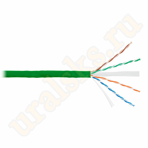 NKL 4140C-GN Кабель NIKOLAN U/UTP, 4 пары, Кат.6, 23 AWG, внутренний, LSZH, 305м