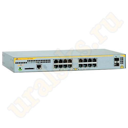 AT-x230-18GT-50 Коммутатор L2+ managed switch, 16 x 10/100/1000Mbps, 2 x SFP uplink slots, 1 Fixed AC power supply EU Power cord