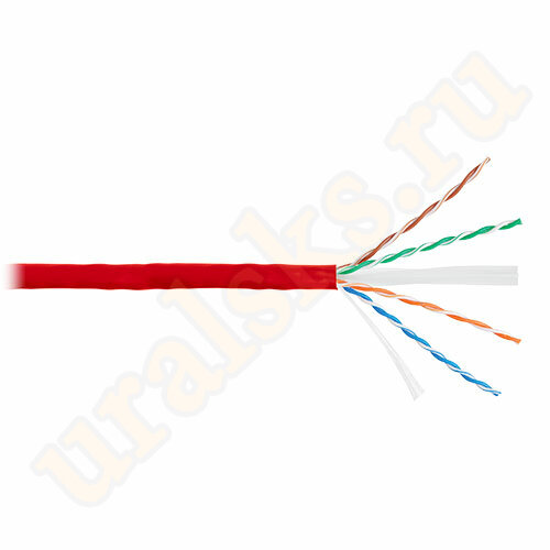 NKL 4140C-RD Кабель NIKOLAN U/UTP, 4 пары, Кат.6, 23 AWG, внутренний, LSZH, 305м
