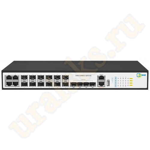 SNR-S2995G-12FX-DC Управляемый L3 коммутатор 8 портов 100/1000BaseX SFP, 4 Combo порта GE, 4 порта SFP+, RPS DC 48V