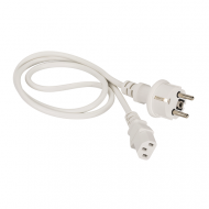 Шнур питания C13-Schuko прямая, 3х0.75, 220В, 10А, белый, 1.8 метра Шнур питания C13-Schuko прямая, 3х0.75, 220В, 10А, белый, 1.8 метра
