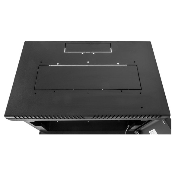 ШРН-9.350-9005 Шкаф телекоммуникационный настенный сварной 9U (600x360) съёмные стенки, дверь стекло, чёрный