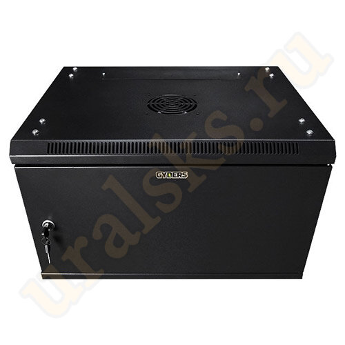 Шкаф GDR-126060BM телекоммуникационный 19" настенный 12U 600х600 дверь металл, цвет чёрный