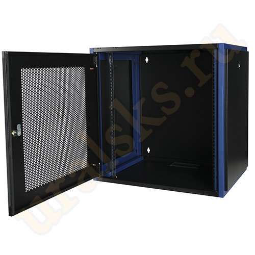 DR-620221 Настенный шкаф 19", 12U 600х600, дверь перфорация, черный