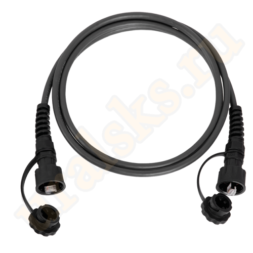 NMC-PC4SE55B-050-IS-BK Индустриальный коммутационный шнур NIKOMAX U/UTP 4 пары, Кат.6 (Класс E), 250МГц, 2хRJ45/8P8C, T568B, многожильный, BC (чистая медь), 24AWG (7х0,195мм), IP67, с защитными крышками, PUR, черный, 3м