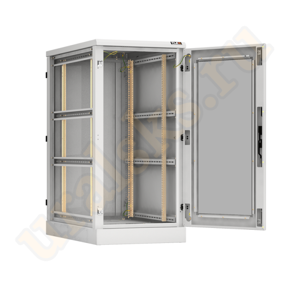 TFA-246010-GMMM-GY Напольный шкаф 19", 24U, стеклянная передняя дверь, боковые цельнометаллические стенки и задняя дверь Ш600хВ1280хГ1000мм, в разобранном виде, серый