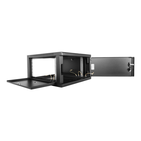 ШРН-9.350.1-9005 Шкаф телекоммуникационный настенный сварной 9U (600x360) съёмные стенки, дверь металл, чёрный