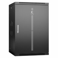 Шкаф телекоммуникационный настенный 19" 18U 600x450x901mm (ШхГхВ) дверь металл, цвет черный (RAL 9004) Cabeus Шкаф телекоммуникационный настенный 19" 18U 600x450x901mm (ШхГхВ) дверь металл, цвет черный (RAL 9004) Cabeus