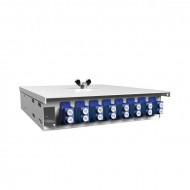 Оптический настенный кросс 8 портов 2LC/UPC 9/125 укомплектованный Оптический настенный кросс 8 портов 2LC/UPC 9/125 укомплектованный