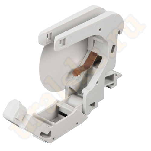 NMC-MB1P-DR-GY Корпус розетки NIKOMAX с креплением под DIN-рейку, под модули-вставки Keystone, 1 порт, 2 боковые крышки, откидной, серый