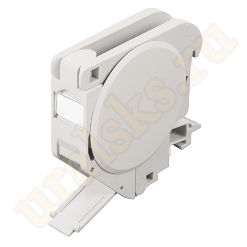 NMC-MB1P-DR-GY Корпус розетки NIKOMAX с креплением под DIN-рейку, под модули-вставки Keystone, 1 порт, 2 боковые крышки, откидной, серый