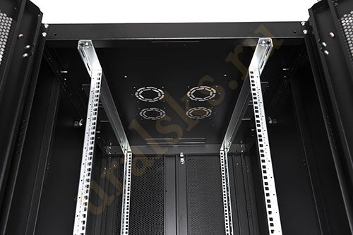 DR-748541 Шкаф напольный Datarex 19", 42U 800х1000, двойная передняя дверь металл, двойная задняя металлическая дверь, черный