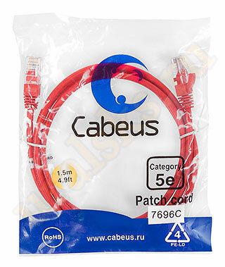 Cabeus PC-UTP-RJ45-Cat.5e-1.5m-RD Патч-корд UTP, категория 5e, 1.5 м, неэкранированный, красный
