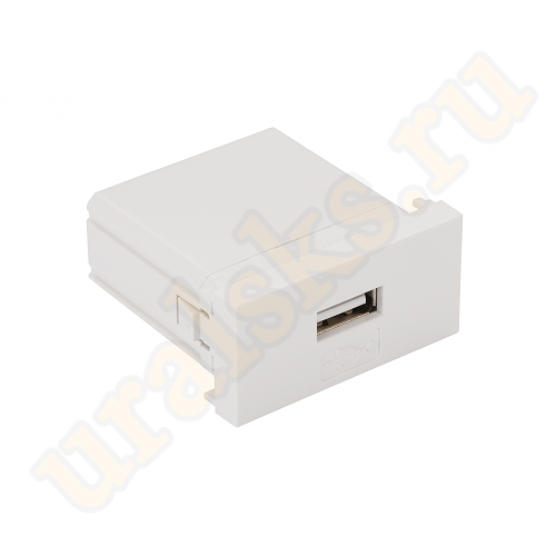 LAN-EZ45x22-1UA/2.1-WH Модуль USB-зарядки, 1 порт USB-A, 2.1A/5V, 22.5x45, белый