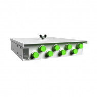 Оптический настенный кросс 8 портов FC/APC 9/125 укомплектованный Оптический настенный кросс 8 портов FC/APC 9/125 укомплектованный