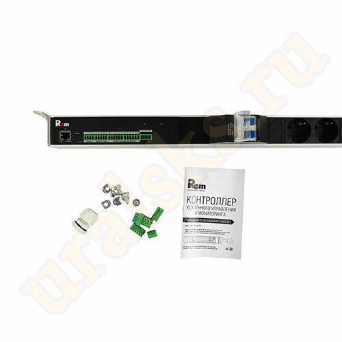 R-MC1-32-4x2S-2x3C13-2x2C19-A-1820-K Упр. верт. блок розеток с монит. Rem-MC1 4х2 S, 2x3 С13, 2x2 С19, 32A, алюм., 42-48U, колодка