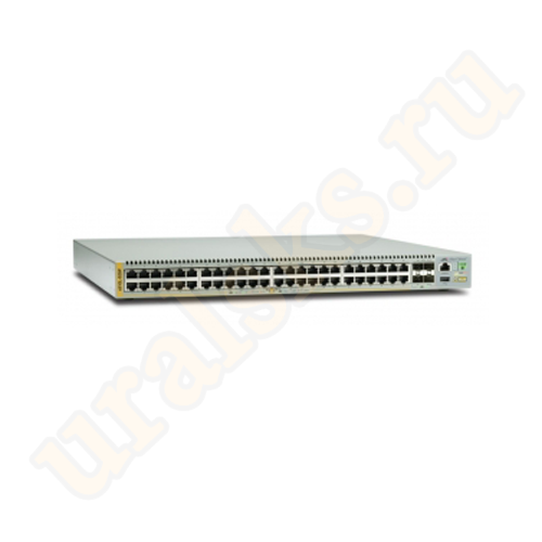 AT-x220-52GP-50 Коммутатор 48-port 10/100/1000T PoE+, 4-port 100/1000X SFP L3 switch, 1 Fixed AC power supply, EU Power Cord