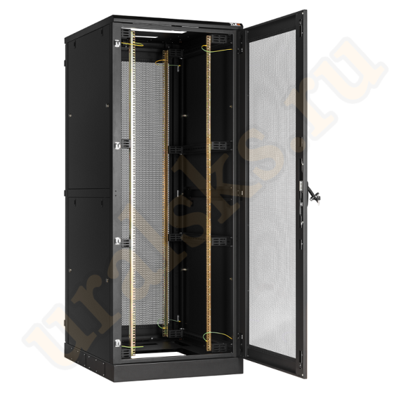 TFA-478012-PHWH-BK Напольный шкаф 19", 47U, перфорированные одно и двухстворчатые двери, металлические двухуровневые стенки, Ш800хВ2280хГ1200мм, в разобранном виде, черный